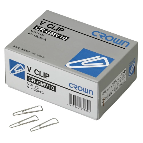 （まとめ） クリップ クラウン Ｖクリップ シルバー CR-GMV10-SL 4953349056800 ●規格：大●全長：３１ｍｍ 1個【20×セット】