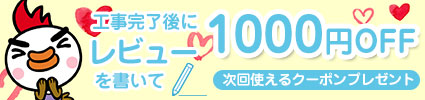 レビューを書いて次回1000円OFFクーポン
