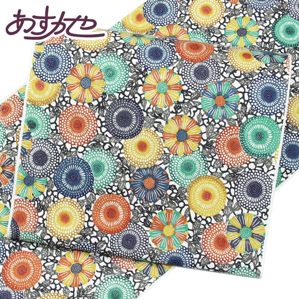 【お仕立て付き】五味桂子氏 江戸紅型作家 創作 江戸紅型 九寸名古屋帯 日本の絹 9nobi1536【smtb-k】【w1】【後払い決済不可】