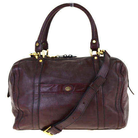 送料無料 【中古】 ゴールドファイル GOLD PFEIL ハンドバッグ ショルダー 2WAY ブラウン レザー 07BK442