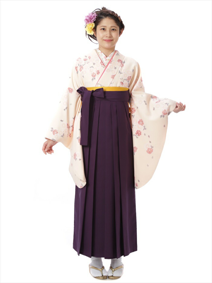 【レンタル】レンタル 袴 セット(AG68)大人 女 レディース 袴セット 卒業式 着物レンタル ハカマ はかま rental ベージュ エンジ 2尺袖 着物 袴 フルセット レンタル 対応身長153～158cm 足袋・肌着プレゼント 往復送料無料