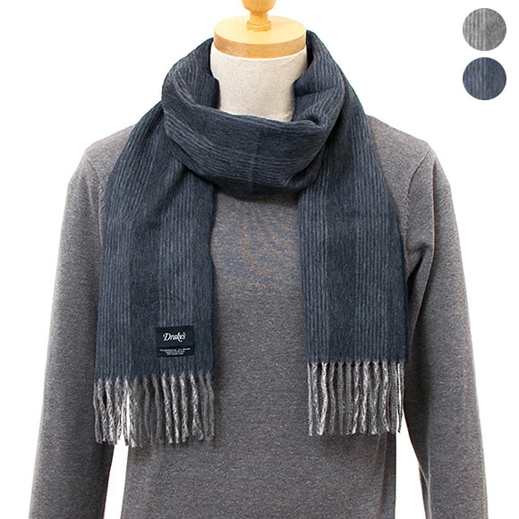 ドレイクス DRAKE'S メンズ マフラー LAMORA CHALK STRIPE SCF-ALLAA-19754 [全2色]【英国】