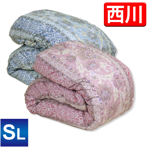 京都西川 日本製 2枚合わせ羽毛布団【トレヴ】 フランス産ホワイトダックダウン93％ シングルロングサイズ 150×210cm 軽量生地使用 / 母の日 ギフト ラッピング