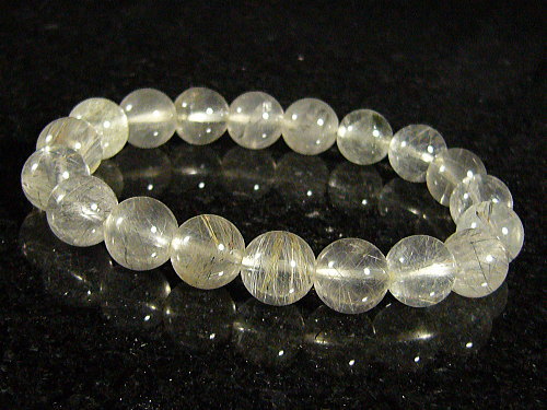 シルバールチルクォーツ/天然石パワーストーン ブレスレット/10mm/1点もの