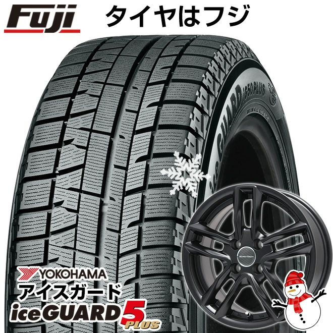 【送料無料 プジョー3008】 YOKOHAMA ヨコハマ アイスガード ファイブIG50プラス 205/60R16 16インチ スタッドレスタイヤ ホイール4本セット 輸入車 EUROTECH ユーロテック ガヤ5(マットブラック) 6.5J 6.50-16
