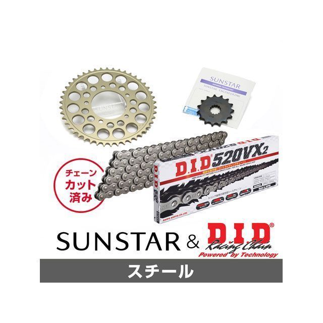 【特価品】サンスター GPX250R KD3H201 スプロケット＆チェーンキット（スチール） SUNSTAR