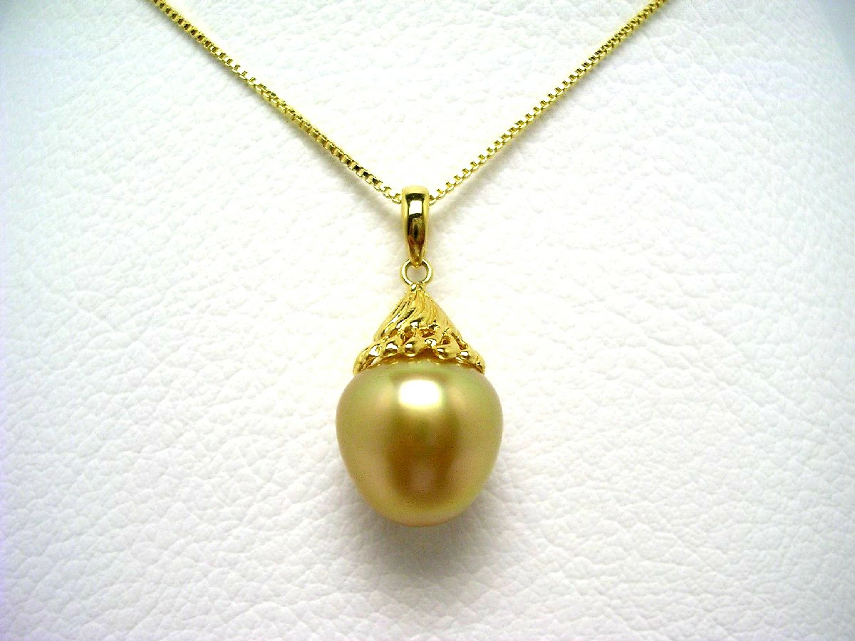 真珠 ペンダント パール 白蝶真珠 13.1mm ゴールド（ナチュラル） シルバー 64641 イソワパール