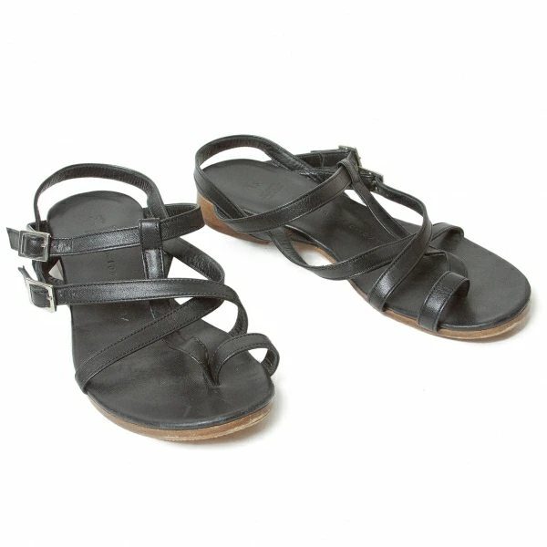 【SALE】ワイズY's サムループストラップサンダル 黒1（22.5位）【中古】 【レディース】