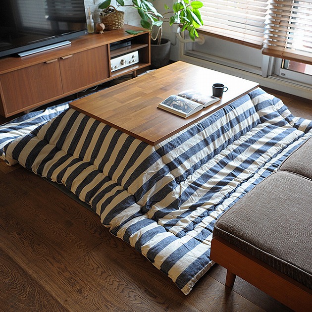 BORDER インド綿 こたつ布団 長方形 掛け単品 約205×245cm こたつ コタツ ふとん 掛け 長方形 おしゃれ ラグ 炬燵 ボーダー インド綿