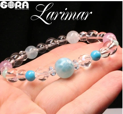 ラリマー パワーストーン アリゾナ産ターコイズ（スリーピングビューティー） ブルートパーズ エメラルド アクアマリン ブレスレット 天然石