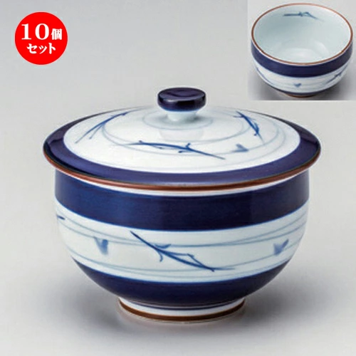 10個セット☆ 蓋付煎茶 ☆帯松葉 蓋付汲出 [ 8.5 x 7.5cm 200g ] 【 料亭 旅館 和食器 飲食店 業務用 】