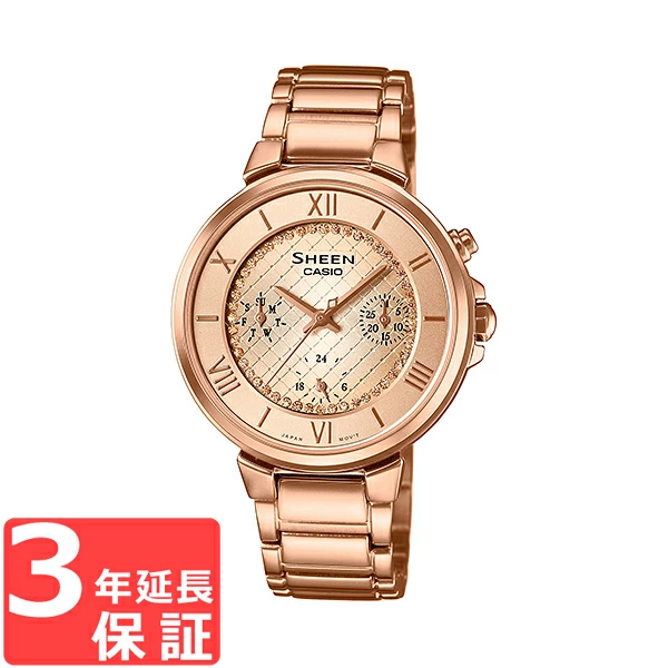 【名入れ対応】 【3年保証】 カシオ CASIO シーン SHEEN レディース 国内正規品 腕時計 ゴールド SHE-3040GJ-9AJF SHE-3040GJ-9A