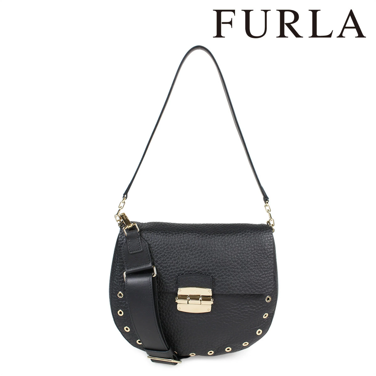 【決算セール】 フルラ FURLA バッグ ショルダーバッグ レディース ブラック CLUB S CROSSBODY C/APPLIC BIL5 834869 【返品不可】