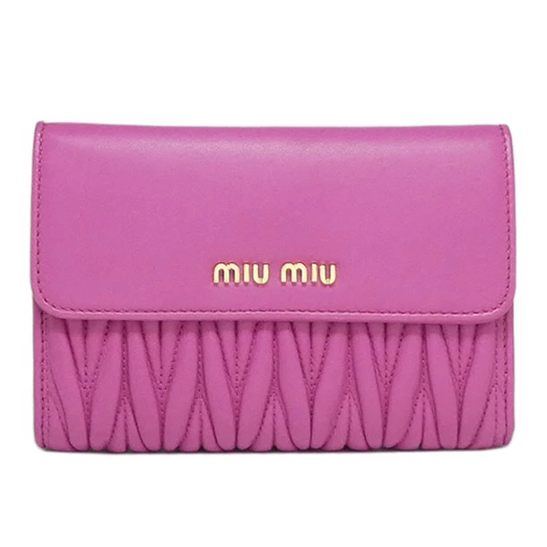 【ギフト ラッピング無料】ミュウミュウ miumiu MIU MIU マテラッセ 財布 フューシャピンク 5ML225 MATELASSE FUXIA N88 F0029 レディース 【新品 新作 未使用 正規品】