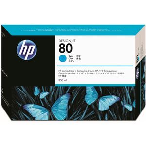 その他 HP HP80 インクカートリッジシアン 350ml 染料系 C4846A 1個 ds-2143105