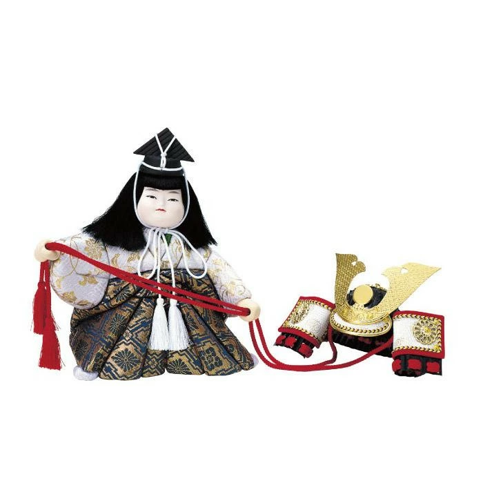01-503 木目込み人形 兜曳き(4号) セット