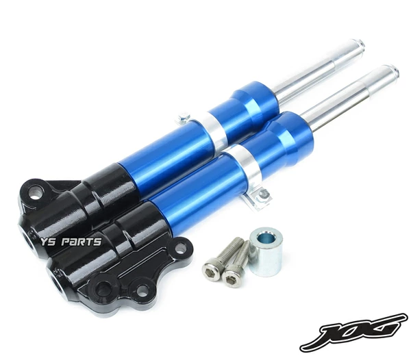 【特注】スポーツタイプフロントフォーク黒/青 カラー付 ジョグZ2 [5EM/SA04J/SA12J]アプリオタイプ2[4LV]スーパージョグZ[3YK1/3YK2/3YK3/3YK5]