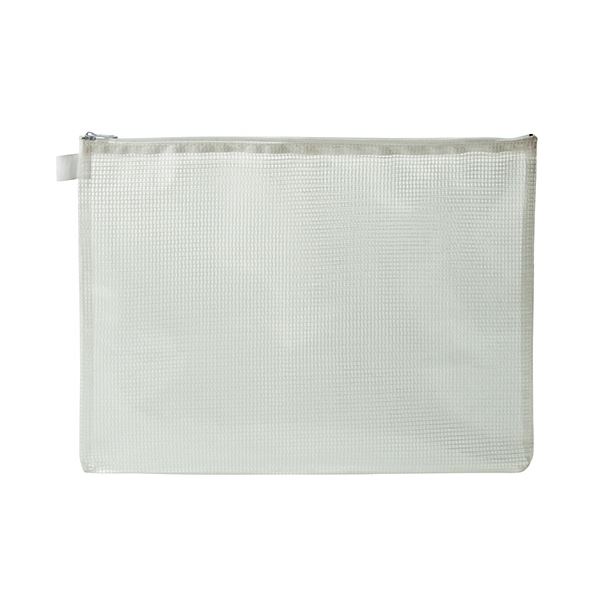 (まとめ) TANOSEE メッシュケース A4 タテ260×ヨコ345mm 白 1枚 【×30セット】