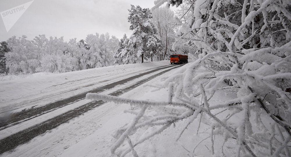 дорога, снег